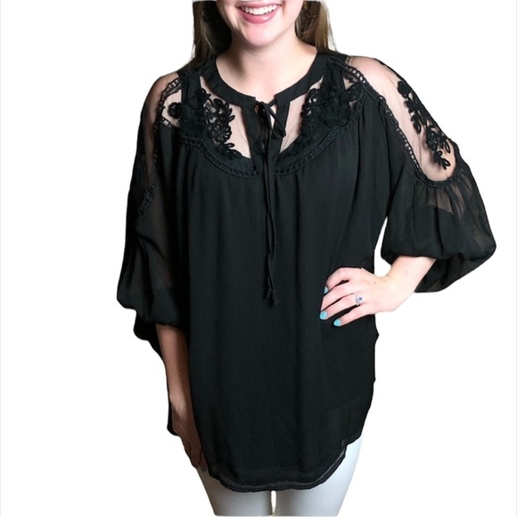 Hayden Tops - Hayden, Lace accented top,NWT